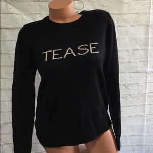 NWT Victoria Secret Black Sweater TEASE pink color